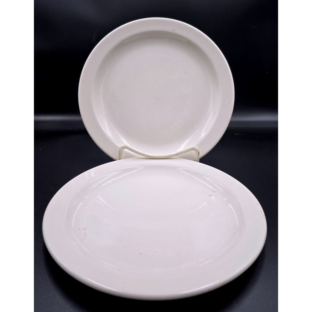 Buffalo China 9810A White Salad Bread‎ Dessert Plate 8" Set of 2 Restaurant Ware